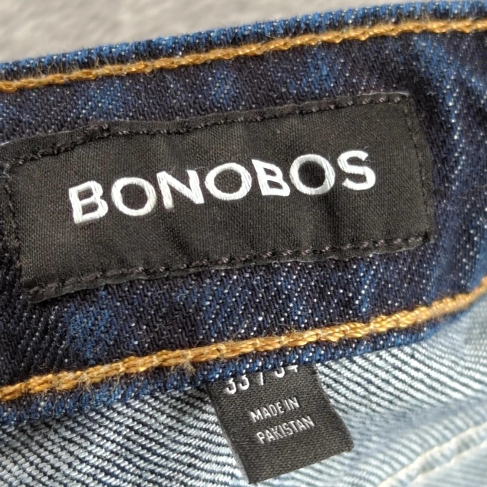 Bonobos Jeans Mens 33 (Fits 32x32) Blue‎ Slim Taper Stretch Denim Pants Casual - Picture 4 of 13